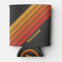 Vintage Midnight Sunset Stripes with Name Dosenkühler