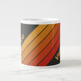 Vintage Midnight Sunset Stripes with Name Jumbo-Tasse