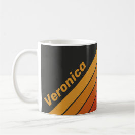 Vintage Midnight Sunset Stripes with Name Kaffeetasse
