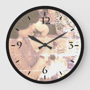 Vintage Mie Mikimoto-Perlenfabrik P Große Wanduhr