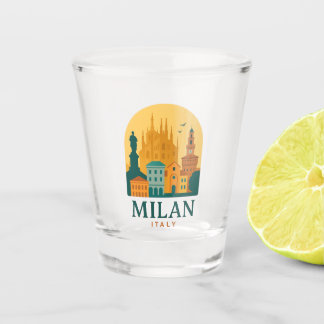 Vintage Milan Italy Duomo Shot Glass Retro Travel Schnapsglas