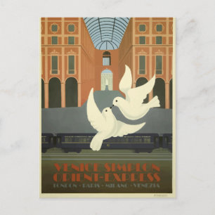 Vintage Milano Italien Weiße Tauben Orient-Express Postkarte