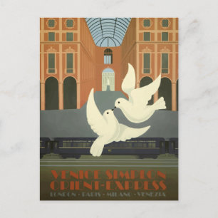Vintage Milano Italien Weiße Tauben Orient-Express Postkarte