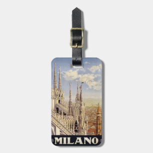 Vintage Milano Mailand Italien individuelles Gepäc Gepäckanhänger