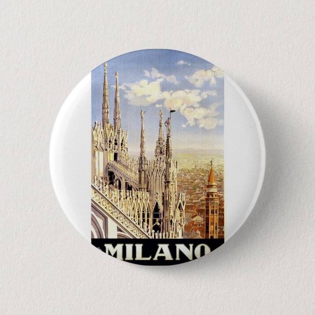 Vintage Milano Travel Button (Vorderseite)