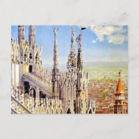 Vintage Milano Travel Einzigartiges Kunstwerk Post