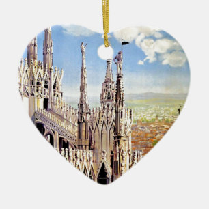 Vintage Milano Travel Keramik Ornament