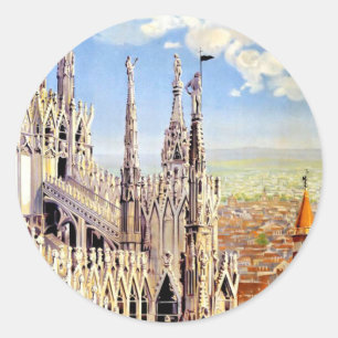 Vintage Milano Travel Runder Aufkleber