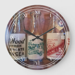 Vintage Milchflaschen Große Wanduhr