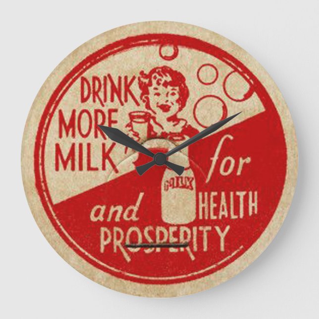 Vintage Milchflaschenuhr Große Wanduhr (Vorderseite)