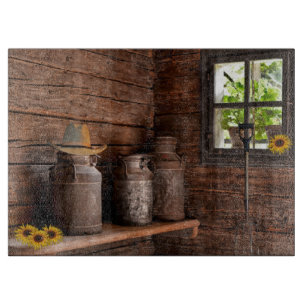 Vintage Milchkannen Schneidebrett