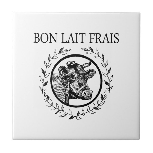 Vintage Milchkuh Frischcreme Fliese (Vorderseite)