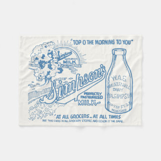 Vintage Milchwerbung Fleecedecke
