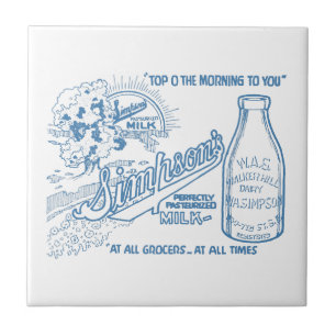 Vintage Milchwerbung Fliese