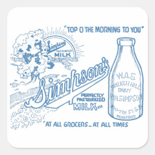 Vintage Milchwerbung Quadratischer Aufkleber