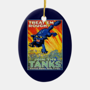 Vintage Militär Kriegsrekrutierung mit einer Wildk Keramikornament