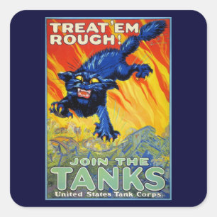 Vintage Militär Kriegsrekrutierung mit einer Wildk Quadratischer Aufkleber