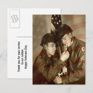 Vintage Militäraufnahme Danke Veteranen Postkarte