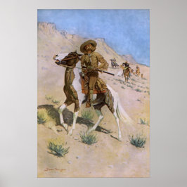 Vintage militärische Cowboys, The Scout von Reming Poster