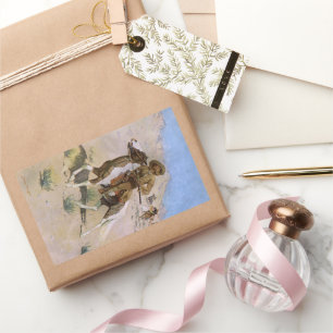 Vintage militärische Cowboys, The Scout von Reming Rechteckiger Aufkleber