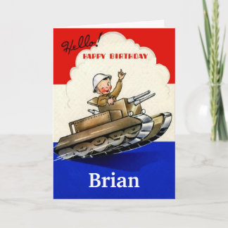 Vintage militärische Geburtstagskarte Karte