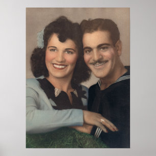 Vintage militärische Verlobung Poster