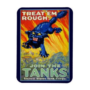 Vintage Militärkriegs-Werbung mit einer wilden Magnet