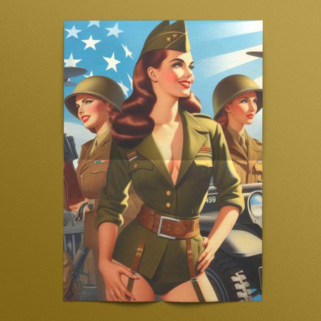 Vintage Militärmädchen Seidenpapier (Von Creator hochgeladen)