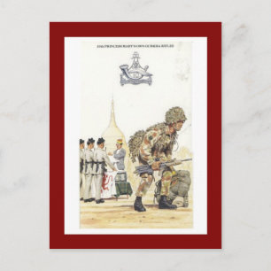 Vintage Militäruniformen, 10. Gurkha Rifles Postkarte