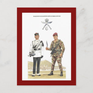 Vintage Militäruniformen, Gurkha Rifles Postkarte