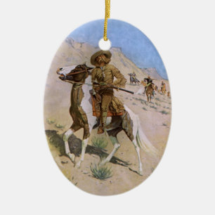 Vintage Military Cowboys, Der Scout von Remington Keramik Ornament