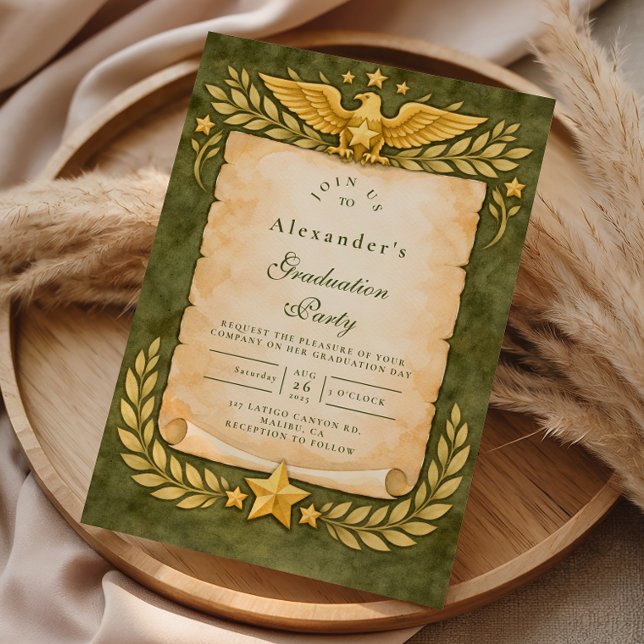 Vintage Military Graduation Party Einladung (Von Creator hochgeladen)