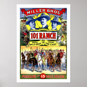 Vintage Miller Bros. 101 Ranch Wild West Show Poster