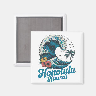 Vintage Minimal Honolulu Hawaii Aloha Reise Magnet