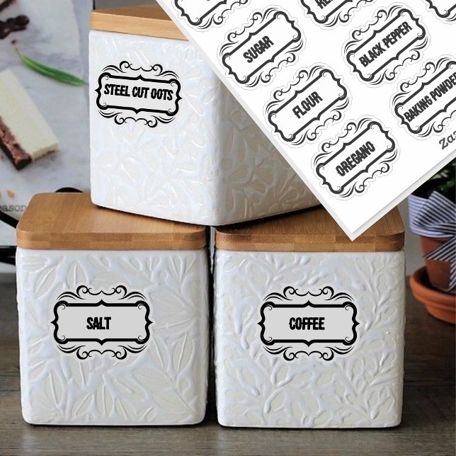 Vintage minimale Küchen- und Pantry-Speicherplatte Aufkleber (Von Creator hochgeladen)