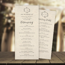Vintage-Minimalist-Boho-Hochzeitsprogramm Programm