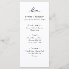 Vintage Minimalist Elegant Script Wedding Menu Menükarte