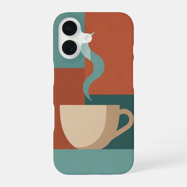 Vintage-Minimalist-Espressotasse iPhone 16 Hülle (Rückseite)