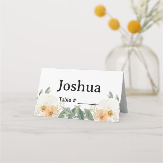 Vintage minimalist florale personalisierte Platzka Platzkarte