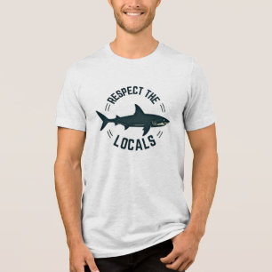 Vintage-Minimalist-Hai – Respektiere die Einheimis Tri-Blend Shirt