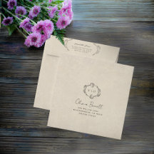 Vintage Minimalist Wedding Envelope