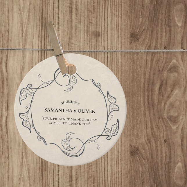 Vintage Minimalist Wedding Favour Tag Geschenkanhänger (Von Creator hochgeladen)