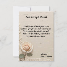 Vintage Minimalistische Hochzeit Dankeskarte