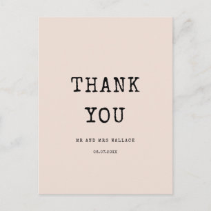 Vintage Minimalistische Schreibmaschine Danke Postkarte