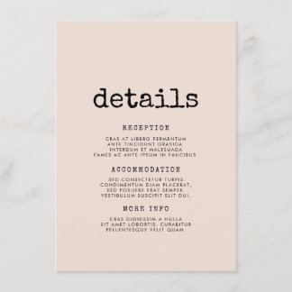 Vintage-minimalistische Schreibmaschine Gastinform Begleitkarte