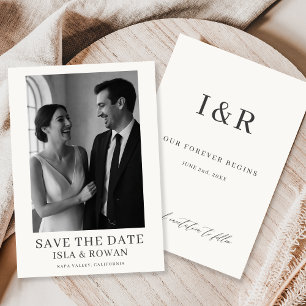 Vintage-Minimalistische-Script-Foto-Hochzeit Save The Date