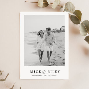 Vintage Minimalistische Text- und Foto-Hochzeit Save The Date