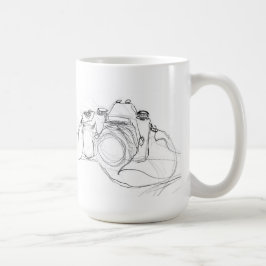 Vintage Minimalkamera-Skizze Kaffeetasse