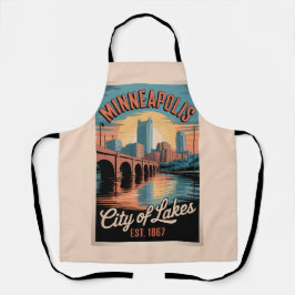 Vintage Minneapolis Minnesota Retro Travel Poster  Schürze