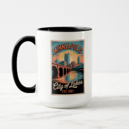 Vintage Minneapolis Minnesota Retro Travel Poster Tasse